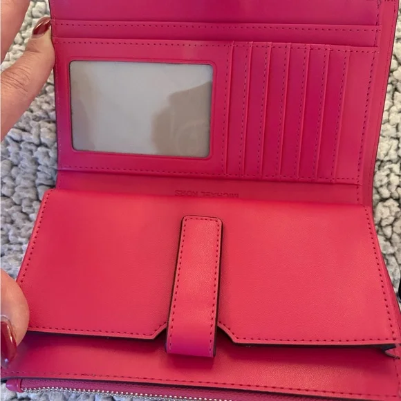 NWOT Michael Kors Ombre Pink Zip Wristlet Clutch Wallet Dragonfruit Pink - Picture 6 of 6